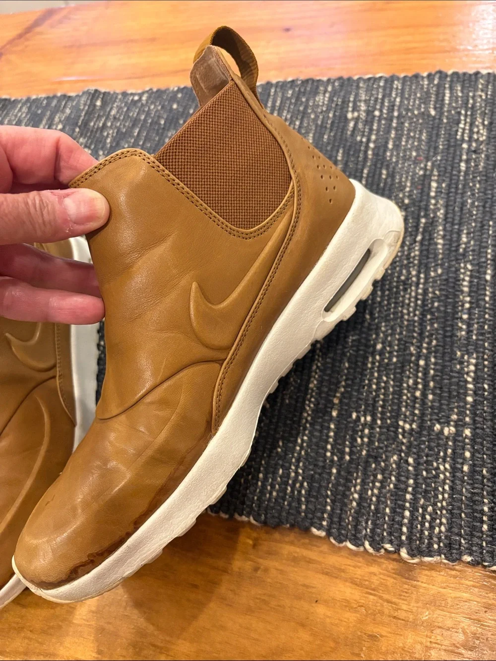 Nike Women’s Tan Leather Chukka Boots with White Sole